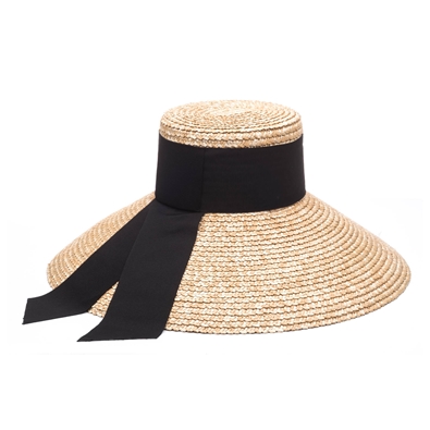 Mirabel Grosgrain Wide-Brim Sunhat