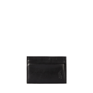 Pebbled Leather Money Clip Card Case