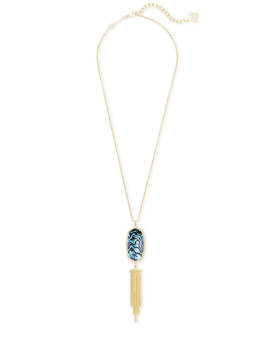 Stark Enterprises - Olivia Rose Gold Long Pendant Necklace In Dusted Glass Stark Enterprises - Olivia Rose Gold Long Pendant Necklace In Dusted Glass