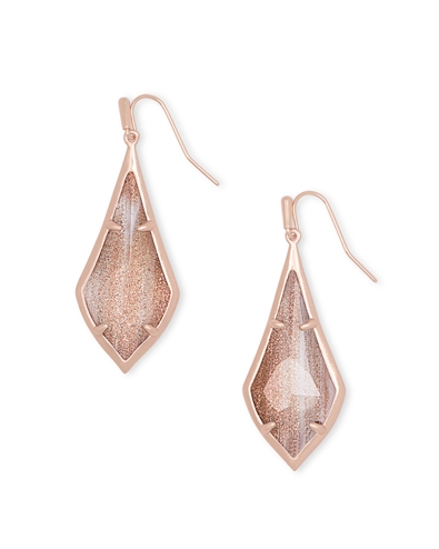 Stark Enterprises - Olivia Rose Gold Long Pendant Necklace In Dusted Glass Stark Enterprises - Olivia Rose Gold Long Pendant Necklace In Dusted Glass
