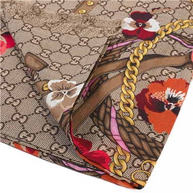 Wool GG Monogram Oversized Panshie Shawl