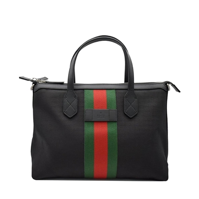 Black Web Stripe Tote Shoulder