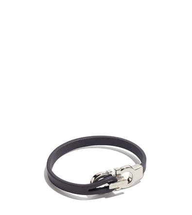 Leather Bracelet – Black/Silver