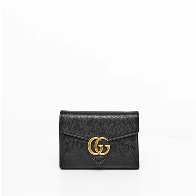 GG Marmont Leather Folding Wallet