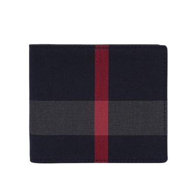 Men's Canvas Check Bifold Wallet