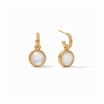 Fleur-de-Lis Hoop & Charm Earrings
