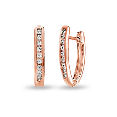 Round Diamond Hoop Earrings