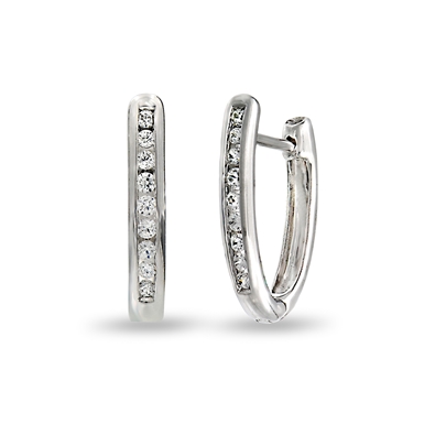 Round Diamond Hoop Earrings