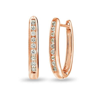 Round Diamond Hoop Earrings