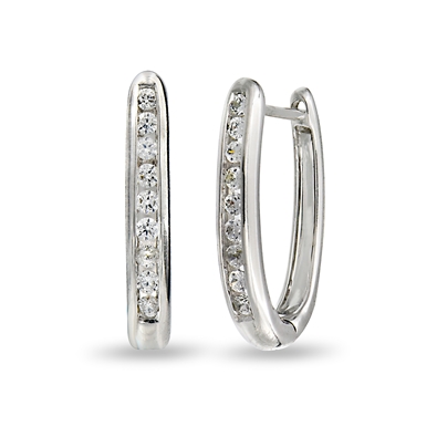 Round Diamond Hoop Earrings