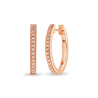 Round Diamond Hoop Earrings