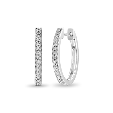 Round Diamond Hoop Earrings