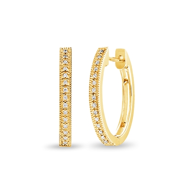 Round Diamond Hoop Earrings