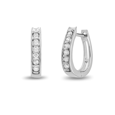 Round Diamond Hoop Earrings