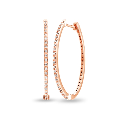 Round Diamond Hoop Earrings