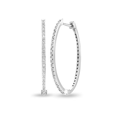 Round Diamond Hoop Earrings
