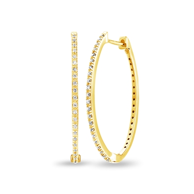 Round Diamond Hoop Earrings