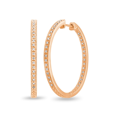 Round Diamond Hoop Earrings