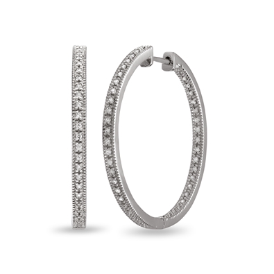 Round Diamond Hoop Earrings