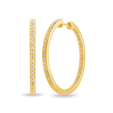 Round Diamond Hoop Earrings