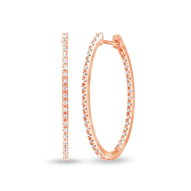 Round Diamond Hoop Earrings