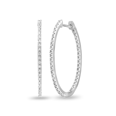 Round Diamond Hoop Earrings