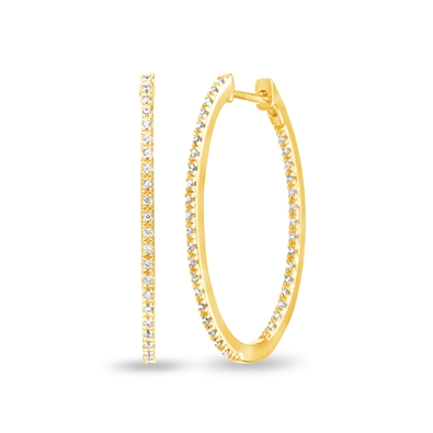 Round Diamond Hoop Earrings
