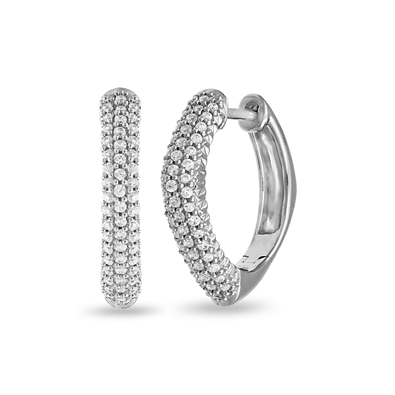 Round Diamond Hoop Earrings