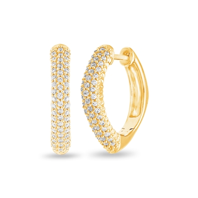 Round Diamond Hoop Earrings