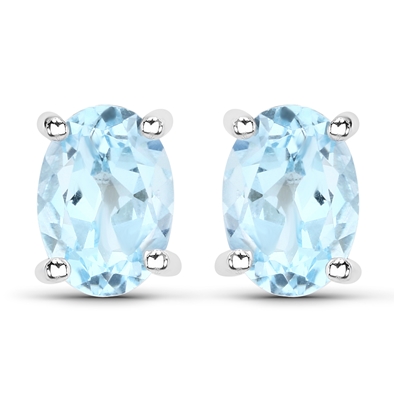 Blue Topaz Oval Earrings