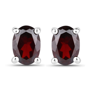Garnet Oval Earrings