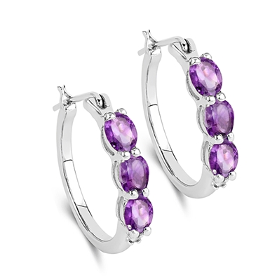 Amethyst &  Diamond Earrings