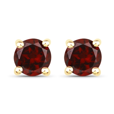 Round Garnet Earrings