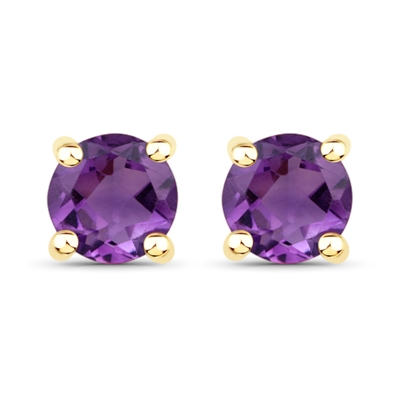 Round Amethyst Earrings