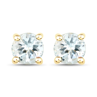 Round Aquamarine Earrings