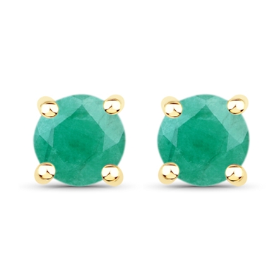 Round Emerald Earrings
