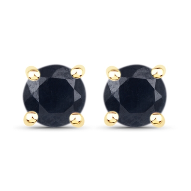 Round Blue Sapphire Earrings