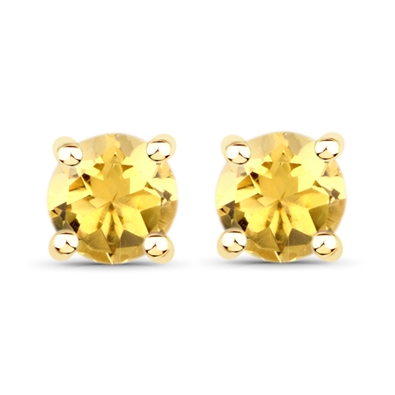 Round Citrine Earrings