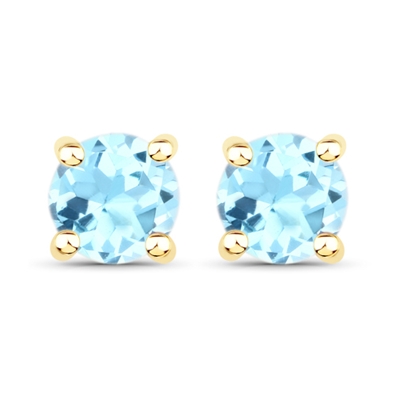 Round Blue Topaz Earrings