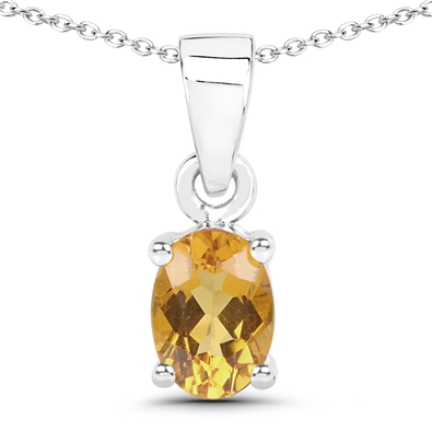 Citrine Oval Pendant with chain
