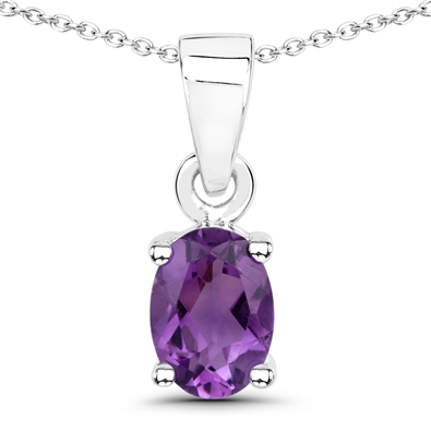 Amethyst Oval Pendant with chain