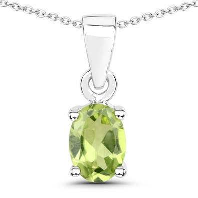 Peridot Oval Pendant with chain