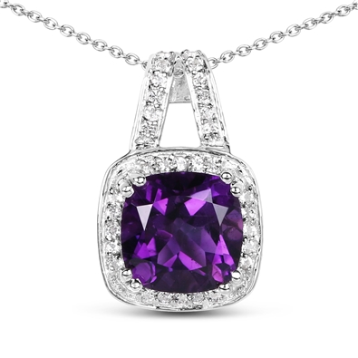 Amethyst & Topaz Pendant & chain
