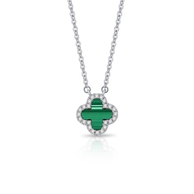 Green Clover Pendant Necklace