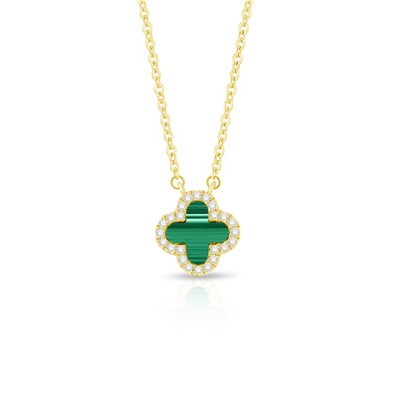Green Clover Pendant Necklace