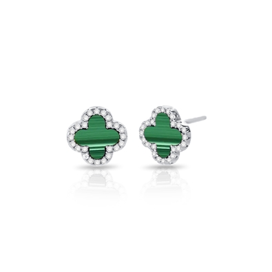 Green Clover Stud Earring