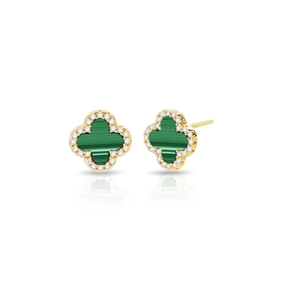 Green Clover Stud Earring