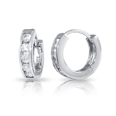 Circle CZ Hoop Earrings