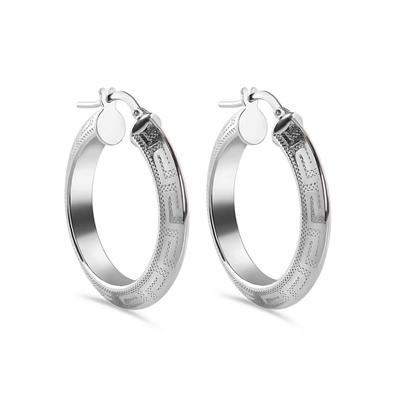 Greek Key Latch Earrings