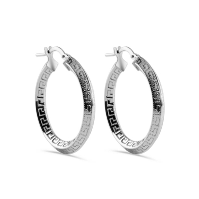 Greek Key Latch Earrings